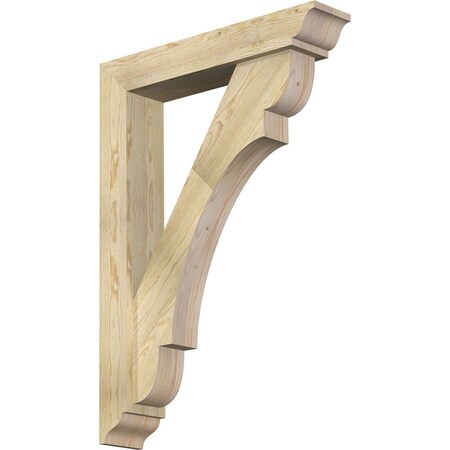 Ekena Millwork Olympic Traditional Rough Sawn Bracket w/ Offset Brace, Douglas Fir, 6"W x 30"D x 42"H BKT0604X30X42OLY01RDF